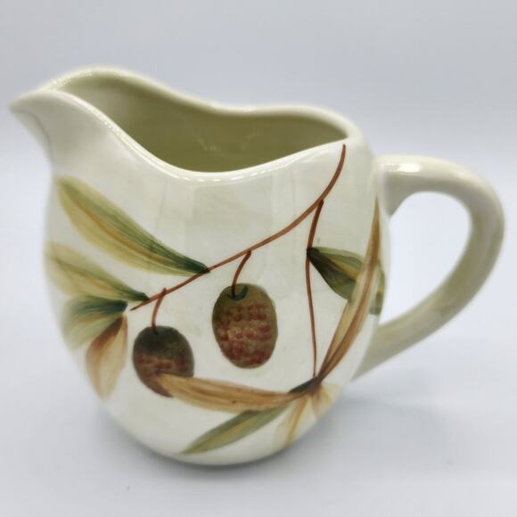 NEW 2005 Nicoise by Target Home Olive Leaves Plant Ceramic Creamer Jar Pitcher - Picture 3 of 6